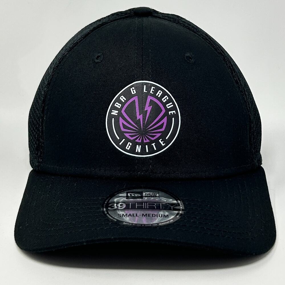 NBA G League Ignite Trucker Hat Baseball Cap Flex Fitted S-M New Era Black